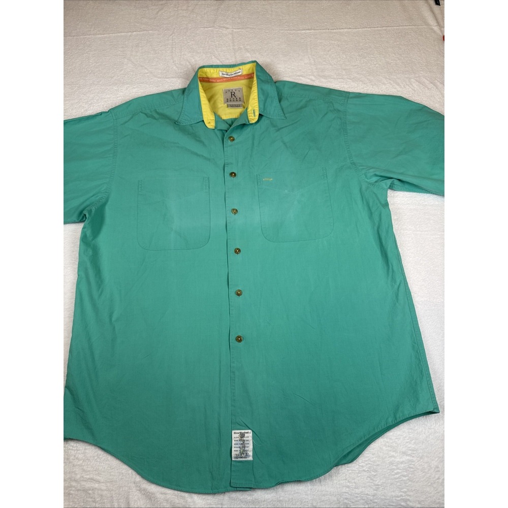 Vintage Arrow River Brand Button Tshirt Large 80's Colorful See Pics*